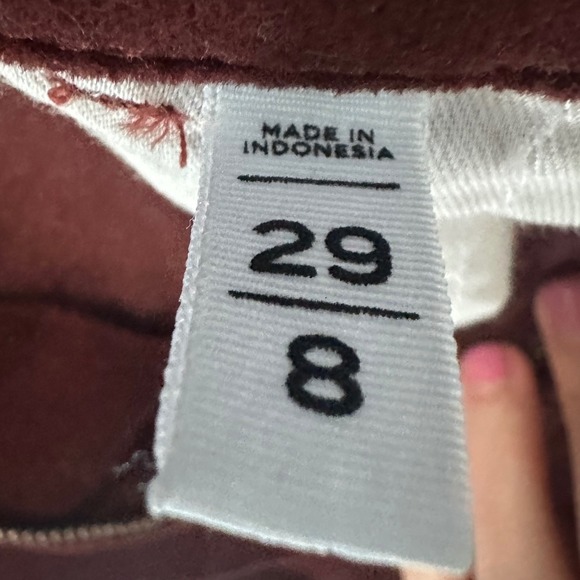 LOFT Women's Corduroy Pants Size 29/8 Burgundy High Rise Casual Trousers - Picture 4 of 5